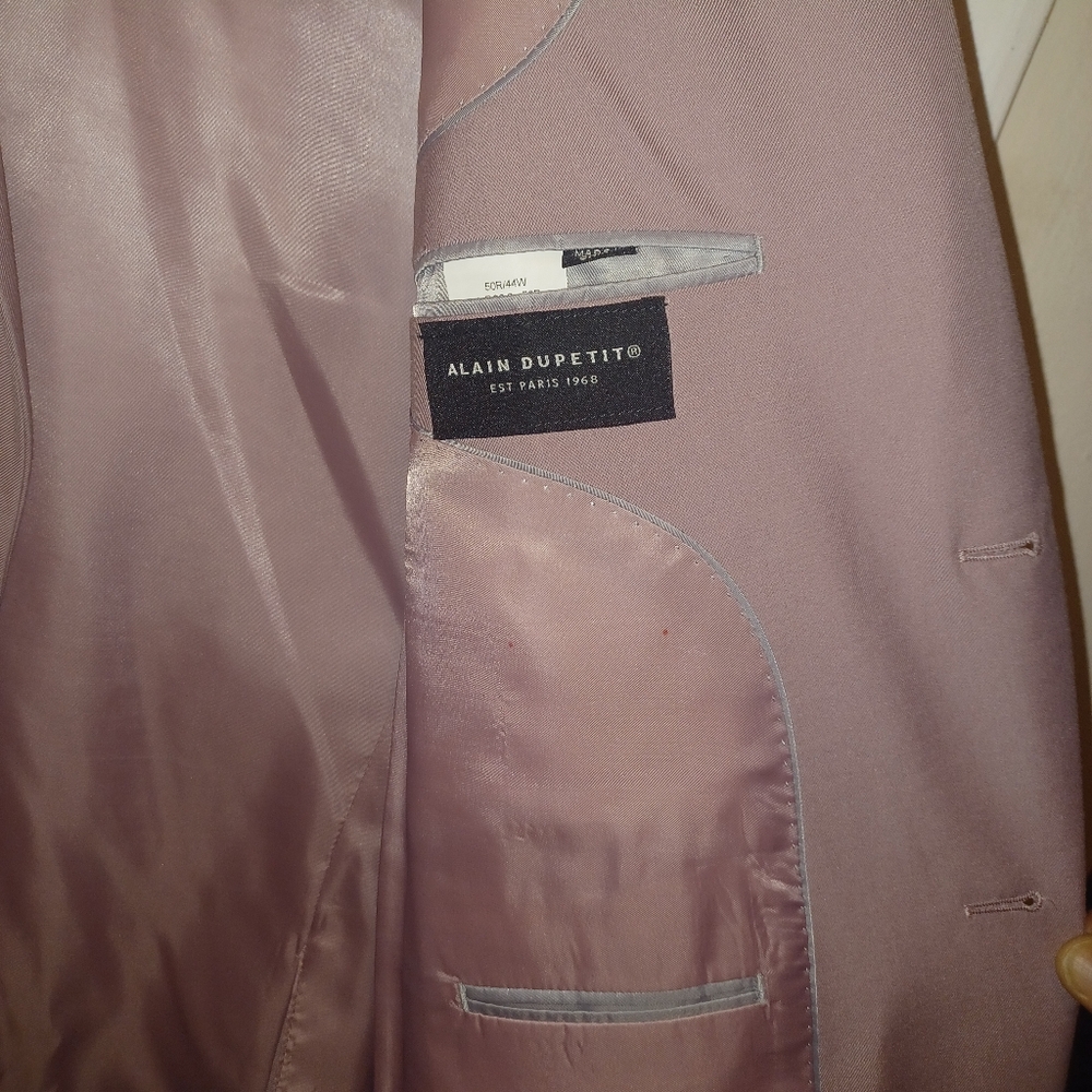 Men's Alain Dupetit Pink/Mauve Suit, Sz. 50R 44x32 Pant - Picture 4 of 9